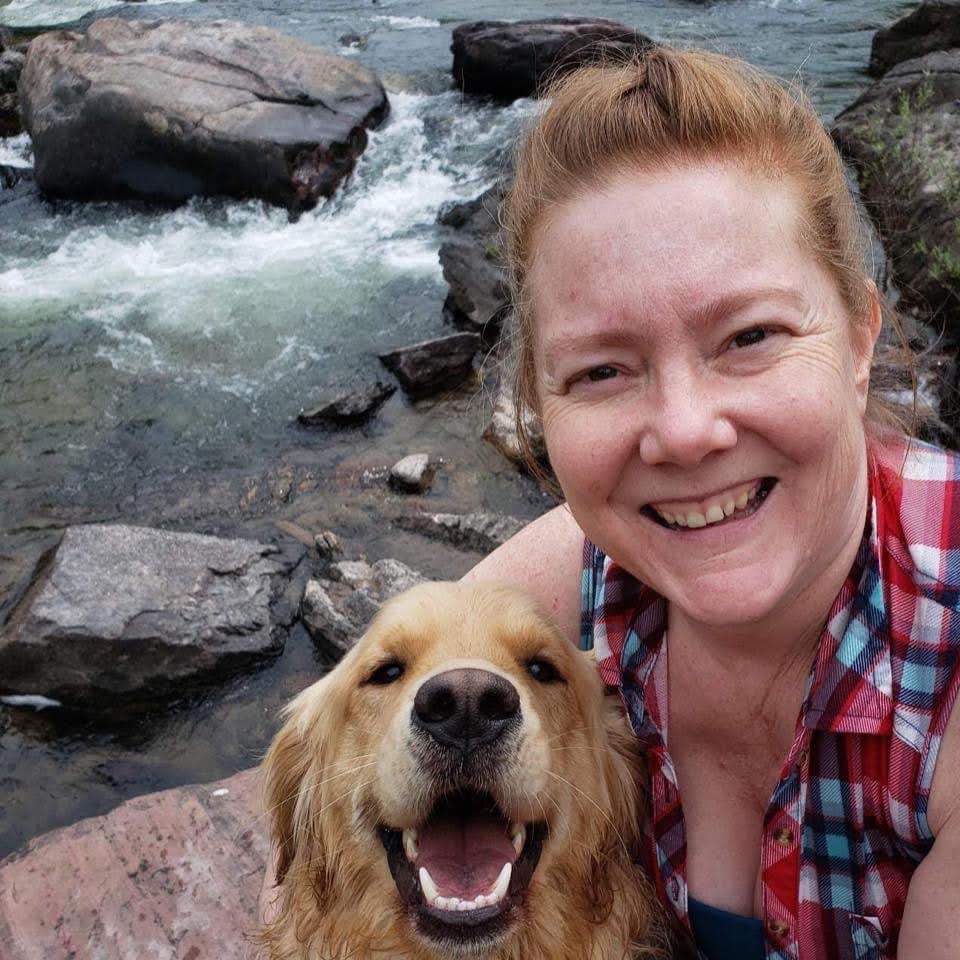 Sherry with Fergus (her self-proclaimed best bud and travel companion) 
