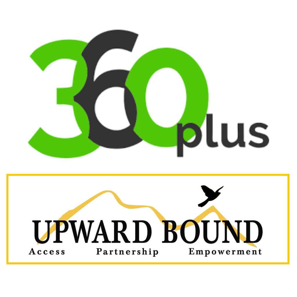 The 360 Plus Leadership Collective logo stacked on top of the Upward Bound Appalachian Logo